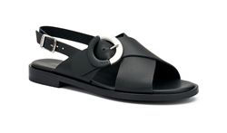 SANDALO A INCROCIO CON FIBBIA LONDON-S NERO